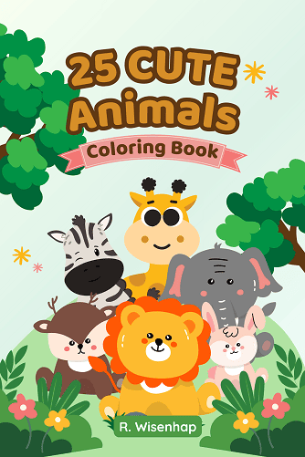 25 Cute & Funny Animals Coloring Book